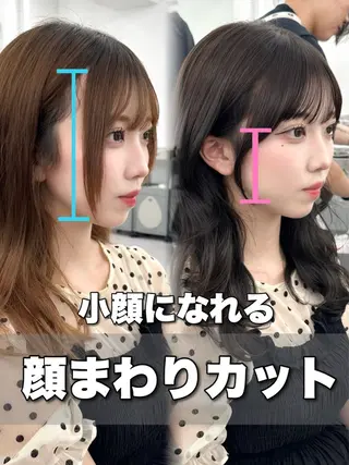 セミロング 前髪顔まわりカット 🌈中村海聖のヘアスタイル
