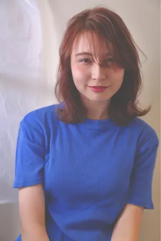 ミディアム カラー パーマ さかい なつみのヘアスタイル