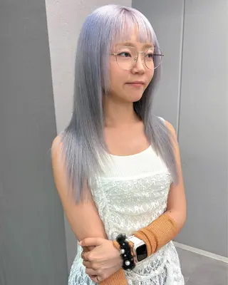 セミロング カラー ukyo/透明感 カラー/ハイライトのヘアスタイル