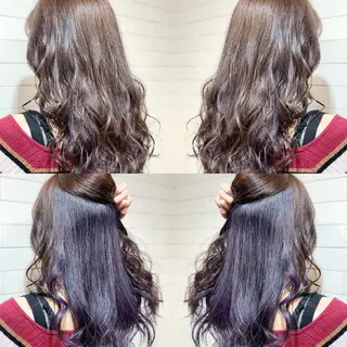 セミロング カラー ヘアアレンジ 髪質改善×ハイトーン 中田啄也のヘアスタイル