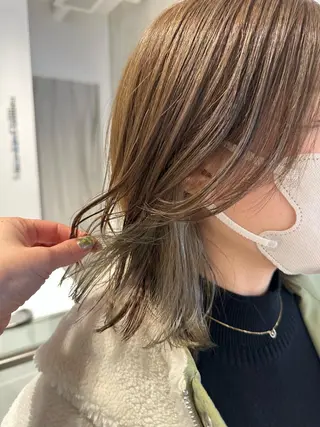 ミディアム カラー ヘアアレンジ 垢抜け韓国風ヘア カラーMIKUのヘアスタイル