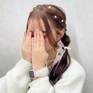 ロング 🍑暖色カラー／ アレンジ／真希🎀のヘアスタイル