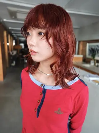 ミディアム カラー ブリーチ/似合わせ Kaito🦕/栄のヘアスタイル