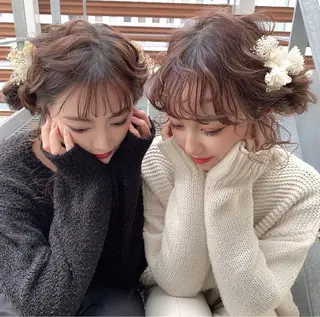 ミディアム カラー ヘアアレンジ 🩰Nanaka🩰 ピンクラベンダーのヘアスタイル