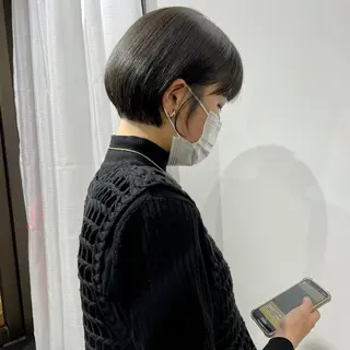 ショート カラー パーマ* 顔まわり似合わせのヘアスタイル