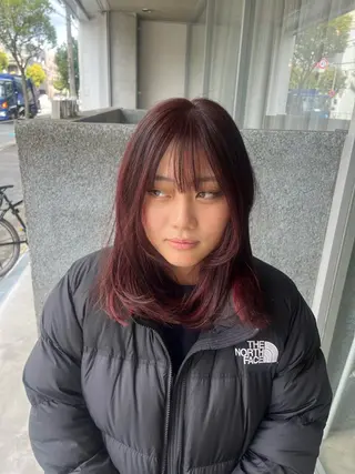 ロング 藤井 美歩/赤髪のヘアスタイル