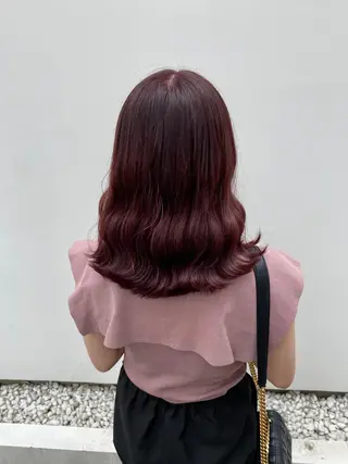 セミロング カラー Rinka/梅田/ 透け感カラー🤎のヘアスタイル