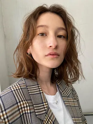 ミディアム カラー パーマ ヘアアレンジ メンズ キッズ ネイル マツエク・マツパ アイブロウ 🧼柴田 健太郎🧼のヘアスタイル