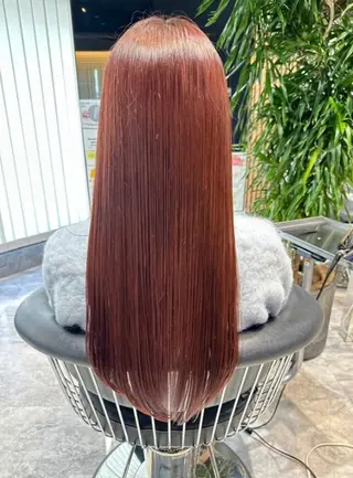 ロング 美髪矯正/酸性ストレ ート/艶カラー/堅田のヘアスタイル