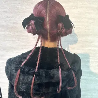 ロング ヘアアレンジ Rio🎀 艶カラー/韓国のヘアスタイル