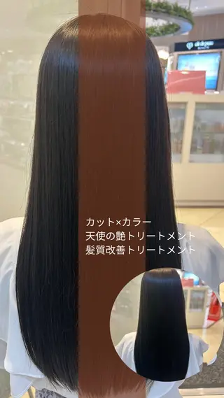 ロング カラー 艶質改善/縮毛矯正 ササキナツミのヘアスタイル