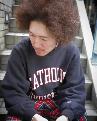 ミディアム パーマ メンズ KAH所属・Koichi Satoのヘアスタイル