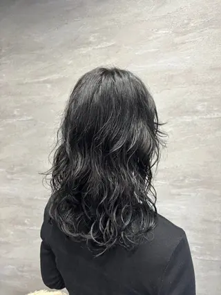 セミロング カラー パーマ 永井大樹✨ 透明感カラー✨のヘアスタイル