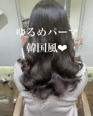 ロング パーマ GO TODAY シェアサロン 銀座Arc店所属・デジタルパーマ🫧 韓国風ヘア🫧サクラのヘアスタイル
