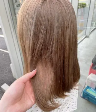 セミロング カラー ブリーチなし暖色 💗AKARI💗のヘアスタイル