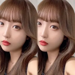 ロング 岡田準希/韓国/透明 感カラー/美髪矯正のヘアスタイル