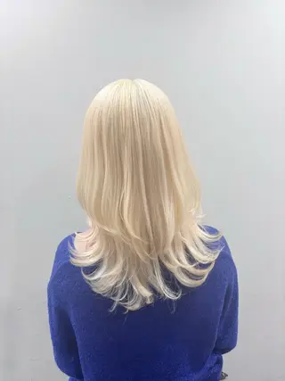 ロング カラー ブリーチ予約率90% 以上✨森山陽向のヘアスタイル