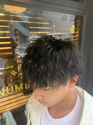 ショート パーマ メンズ 園田 将士のヘアスタイル