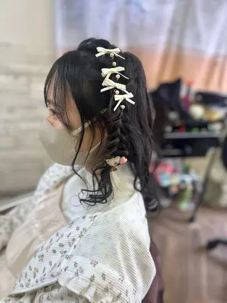 ミディアム ヘアアレンジ 中原 梨沙のヘアスタイル