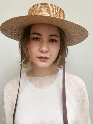 ショート カラー パーマ 前髪顔周り✂️店長 ❤️アマミヤ❤️のヘアスタイル