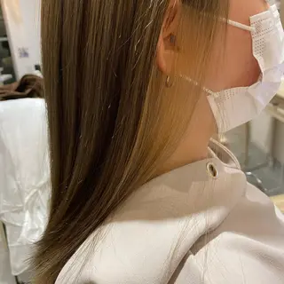 セミロング カラー メンズパーマ 西條真治のヘアスタイル