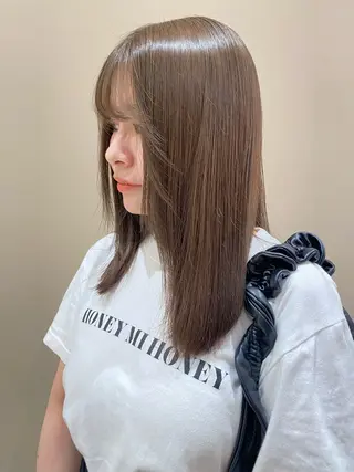 セミロング カラー ベージュ/アレンジ /横浜/杉本千夏のヘアスタイル