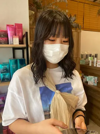 セミロング カラー ヘアアレンジ パーマ指名No1 /namiのヘアスタイル