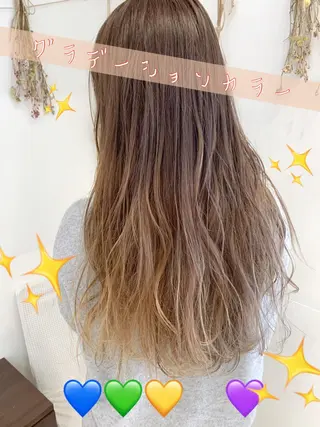 ロング カラー 学割 悟 韓国風艶髪縮毛矯正のヘアスタイル