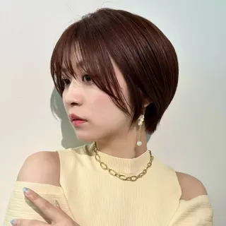 ショート ショート/レイヤー/ 縮毛矯正/ 渡邊莉玖のヘアスタイル