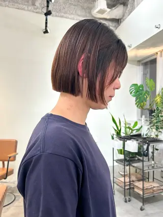 ショート 切りっぱなしボブ 大阪梅田/きょうかのヘアスタイル
