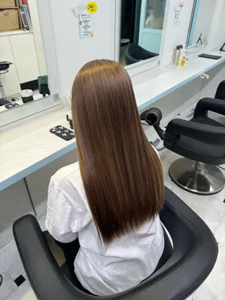 ロング カラー 🩷モテ髪&透明感 🩷ミルクティー🩷のヘアスタイル