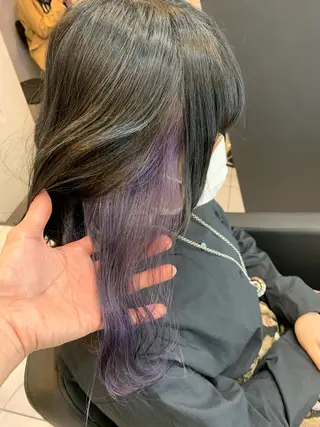 セミロング カラー 透明感/ブリーチ縮毛 /髪質改善/星野純一のヘアスタイル