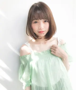 ミディアム 💘トレンドスタイル 💘透明感ヘアのヘアスタイル