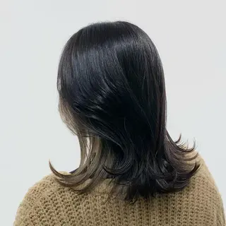 ミディアム カラー ヘアアレンジ キヨミ 韓国レイヤーカットのヘアスタイル