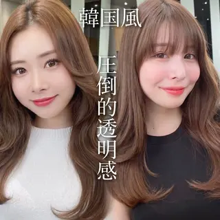 ロング カラー 山崎/ボブ縮毛矯正 レイヤー髪質改善のヘアスタイル