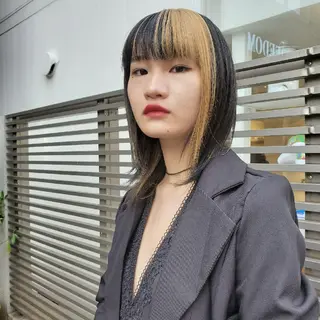 ミディアム カラー 韓国レイヤー suzuのヘアスタイル