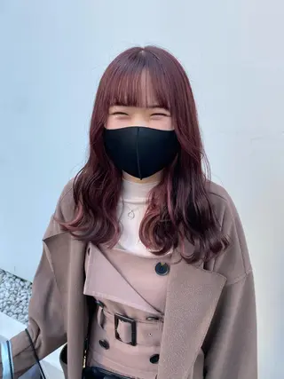 セミロング カラー Rinka/梅田/ 透け感カラー🤎のヘアスタイル