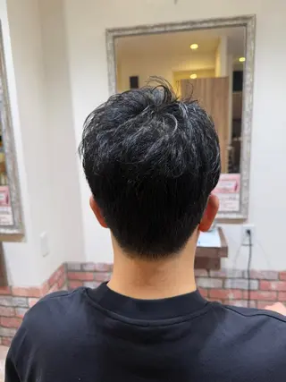ミディアム メンズ 似合わせカットパーマ 長峯丈士のヘアスタイル