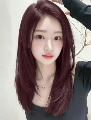 カラー ロング 🤍🥀韓流暖色レイ ヤー🥀🤍あやねのヘアスタイル