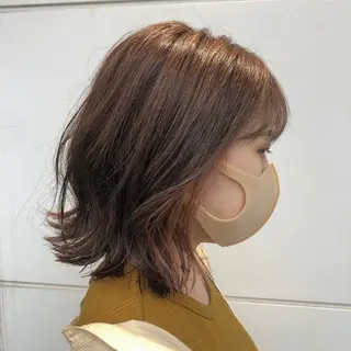 ミディアム カラー カトウ ユウカのヘアスタイル