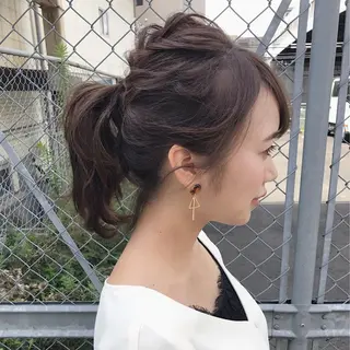 ミディアム ヘアアレンジ 佐藤 旭のヘアスタイル