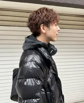 ショート パーマ メンズ 樫原裕二 /柔らかいカラーのヘアスタイル