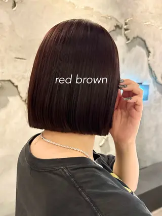 セミロング カラー ヘアアレンジ 暖色ダブルカラーボブ レイヤー🌈AINAのヘアスタイル