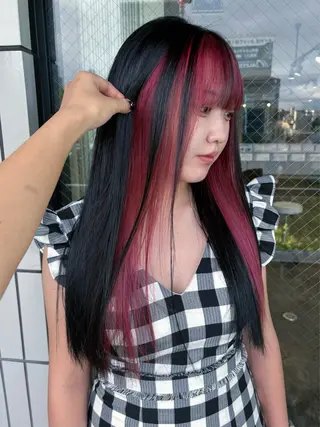 ロング カラー 💫miyu💫デザ インカラー/アレンジのヘアスタイル