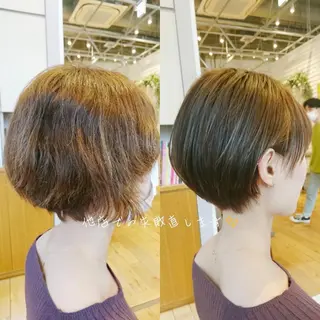 ショート カラー パーマ youres hair はなれ店所属・髪質改善🌸縮毛矯正 専門家💖後藤のヘアスタイル