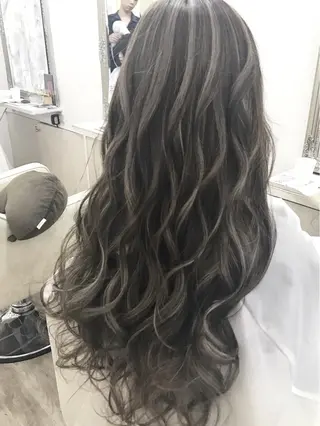 ロング カラー 前髪カット無料🎉 髪質改善✨影山湧市のヘアスタイル