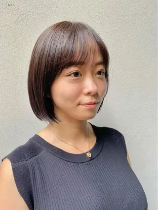 ショート カラー ボブ/縮毛矯正/ レイヤー/塚田のヘアスタイル