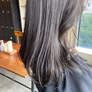 セミロング カラー benji名駅店所属・透け感カラー/ momo🦕🌱のヘアスタイル