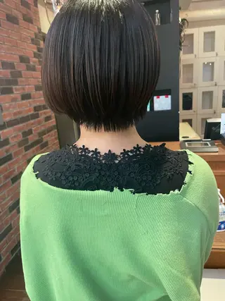 ショート カラー パーマ ヘアアレンジ 🪽艶感× hair ｜kazaneのヘアスタイル