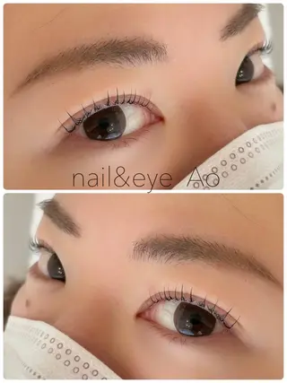 ミディアム カラー パーマ ヘアアレンジ メンズ キッズ ネイル マツエク・マツパ アイブロウ nail&eye Aoのマツエク・マツパデザイン